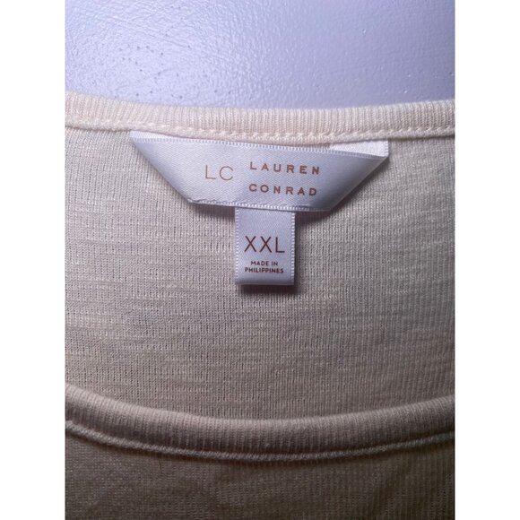 Lauren Conrad XXL Cream Long Sleeve Ruffled Women's Top - Picture 3 of 6